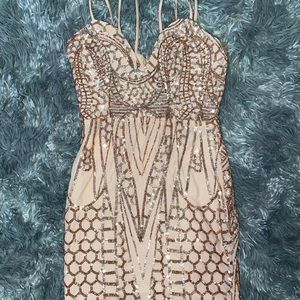 Nude Sequin Dress